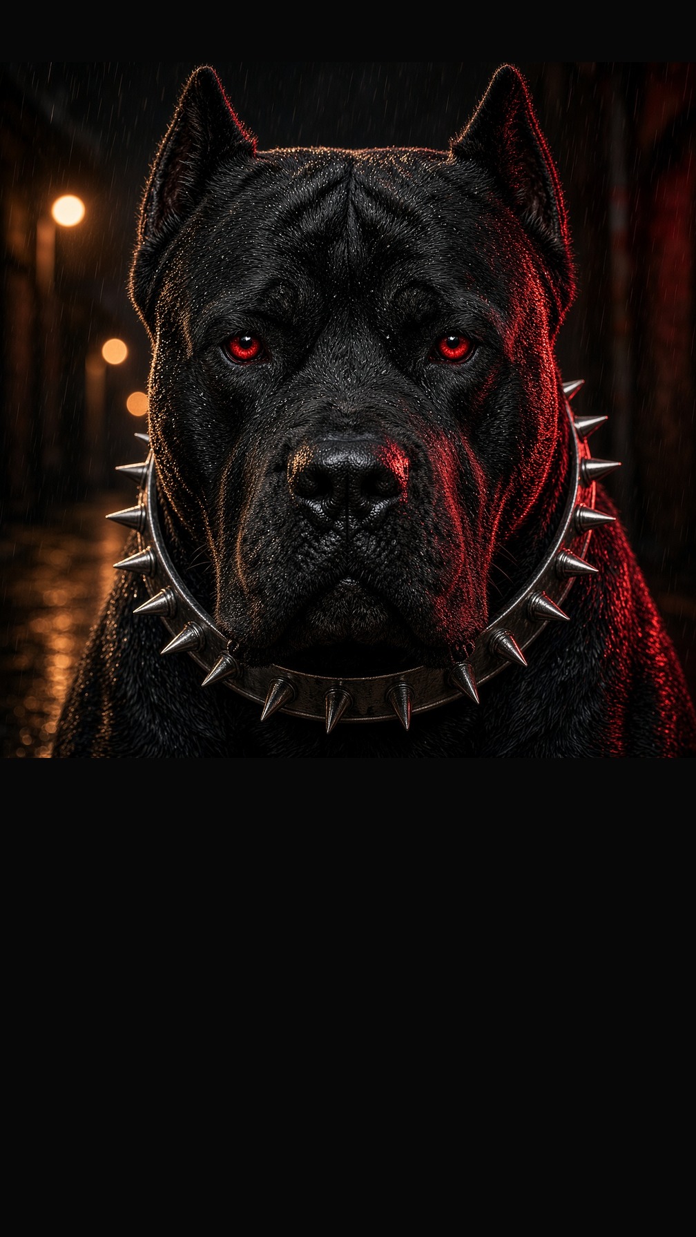 Black shepherd, crimson eyes